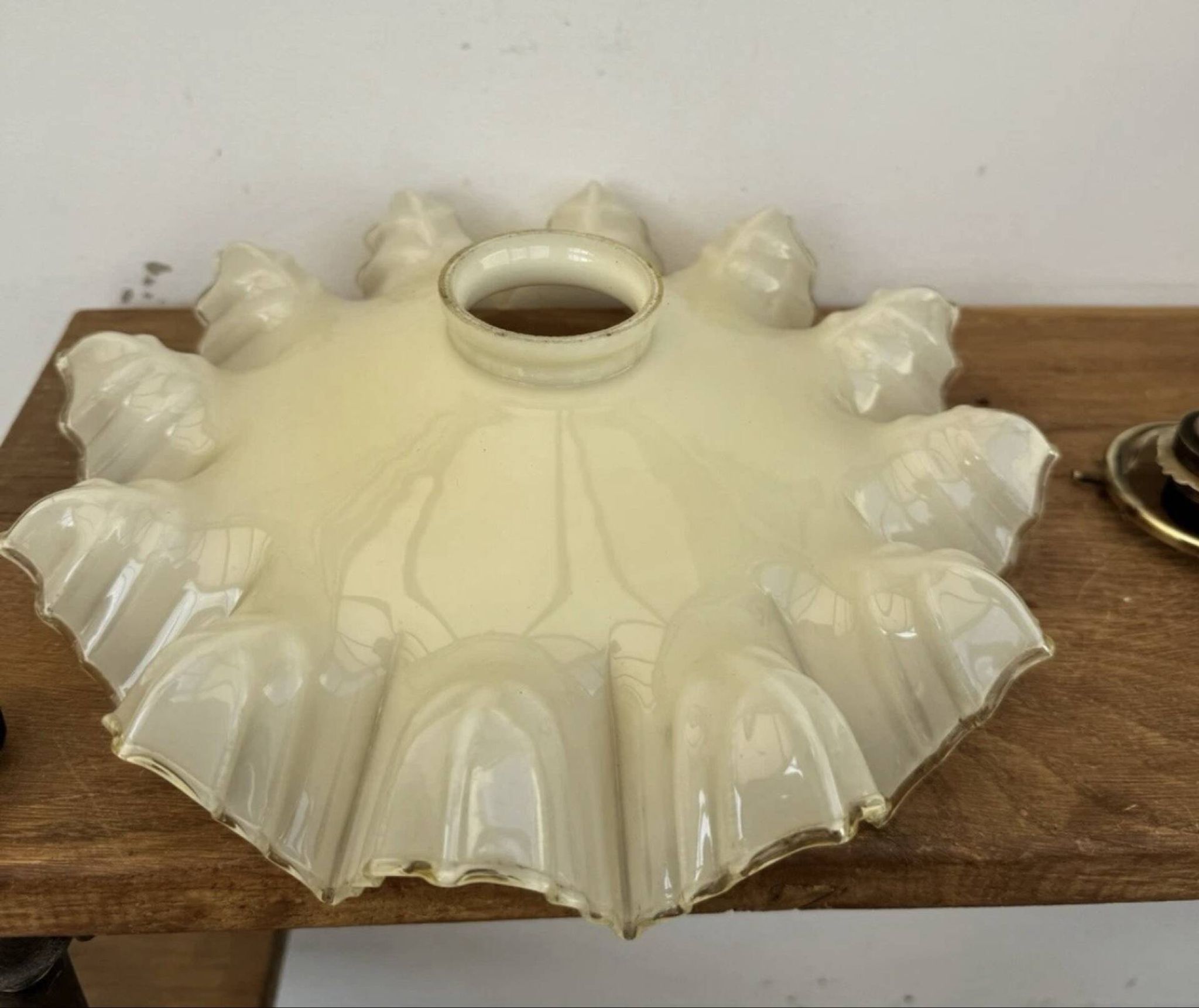 Vintage pleated glass lace lampshade ceiling light