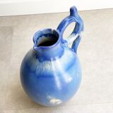 Art Deco vase / earvase - blue ceramic