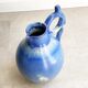 Art Deco vase / earvase - blue ceramic