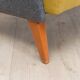 1950s streamline design sofa bed – Light yellow & grey mottled