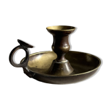 Antique blackened gold hand candlestick H8 D13.5