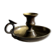 Antique blackened gold hand candlestick H8 D13.5