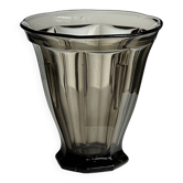 Smoked molded glass vase H:17cm