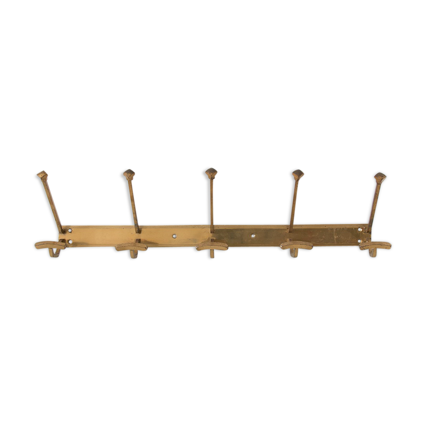 Coat rack metal golden 5 hooks