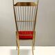 Pair of Vintage Brass and Red Velvet Chiavarine Chairs, Italy