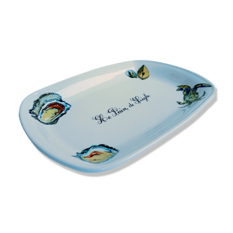 Rectangular plate with crustaceans in porcelain Apilco