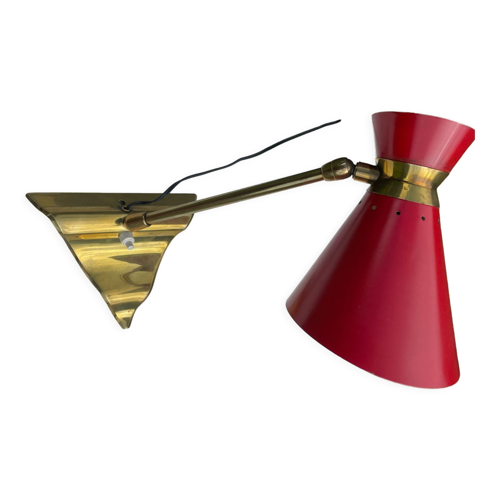 Vintage brass wall lamp 1950