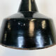 Industrial black enamel pendant lamp with cast iron top, 1970s