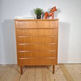 Danish teak chest of drawers with six drawers – Scandinavian mid-century design, 1960s