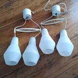 2 opaline suspensions Doria Leuchten