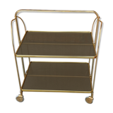 Vintage Folding Trolley in Gold Brass and Plastic