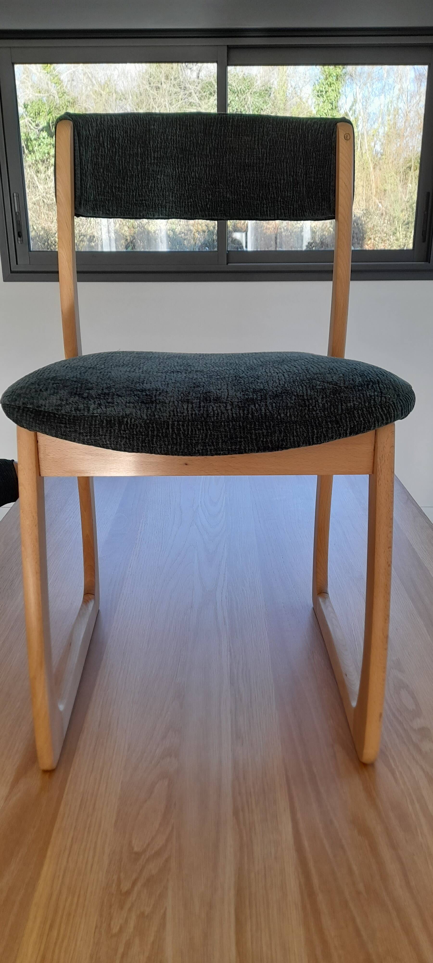 Set of 3 1970s sled chairs by the brand SELF.