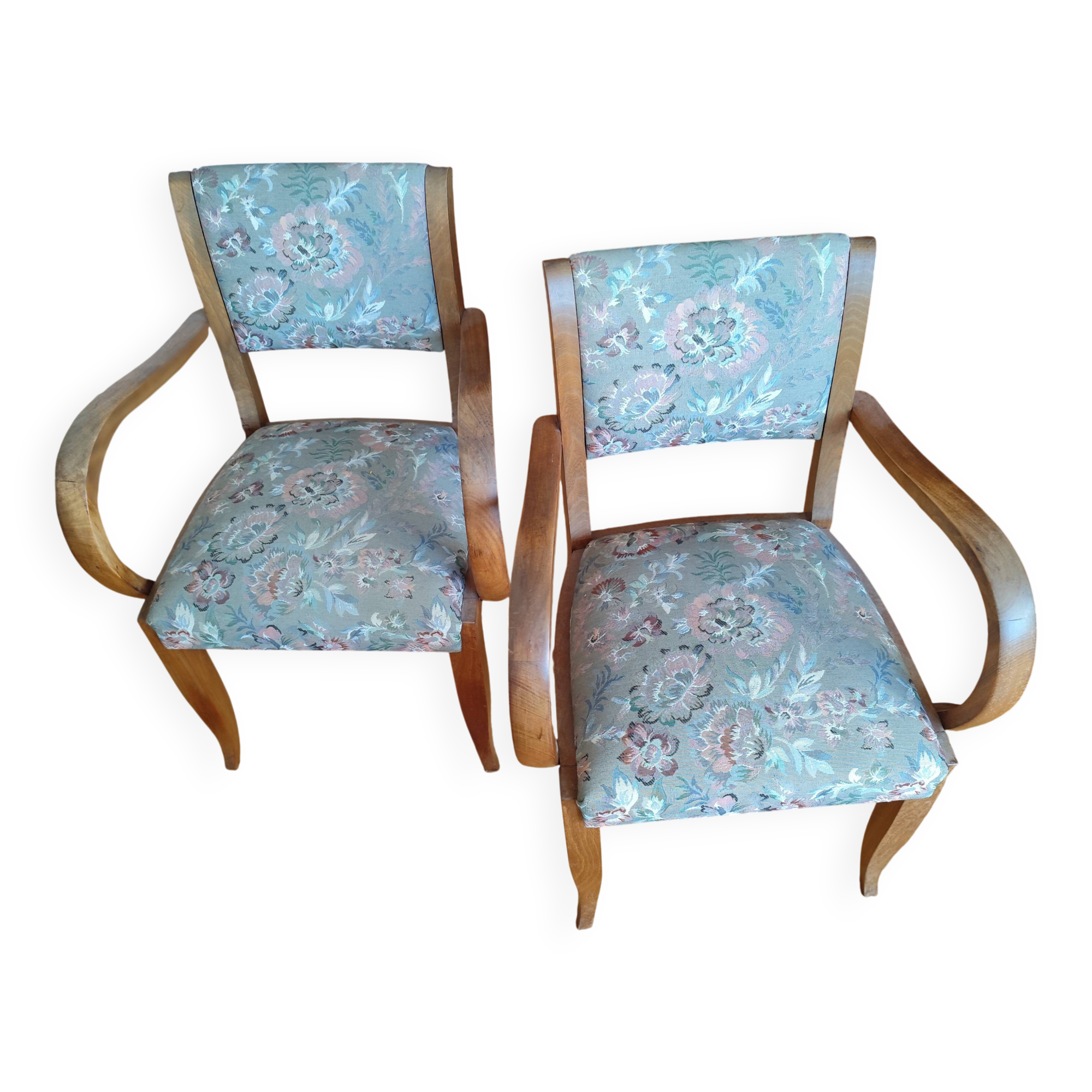 Set of 2 bridge armchairs from the 1960s.