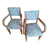 Set of 2 bridge armchairs from the 1960s.