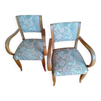 Lot de 2 fauteuils bridge année 1960