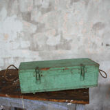 Green vintage wood tool case