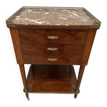 Table chiffonnière en acajou de style Louis XVI