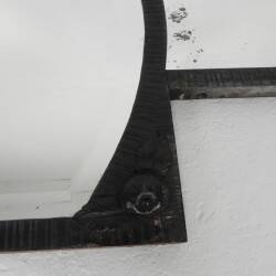 Art Deco mirror with faceted cut glass in a steel frame, 1930s