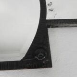 Art Deco mirror with faceted cut glass in a steel frame, 1930s