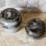 2 stoneware pots by Chantal and Thierry Robert - Puisaye