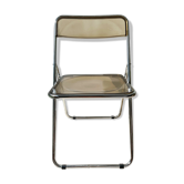 Folding chair chrome and plexi smoked 70s