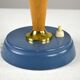 Blue Metal, Brass & Teak Table or Desk Lamp by Ringus, Sweden, 1950s