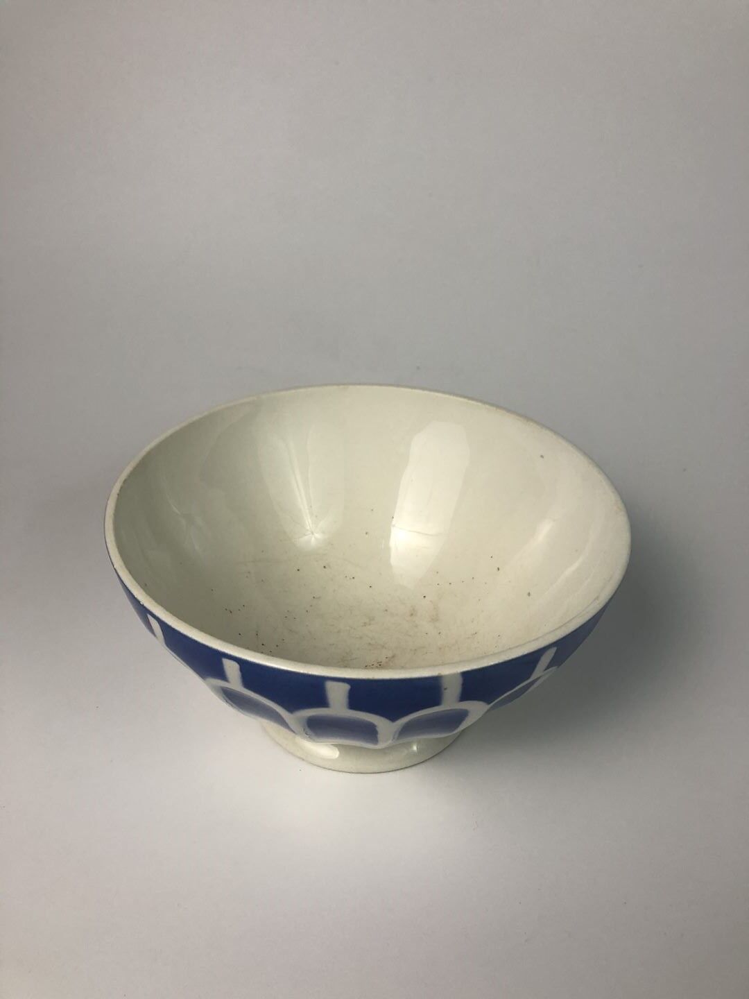 Old Vintage Large Faceted Bowl