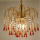 Vintage chandelier with amber pendants, Murano style.