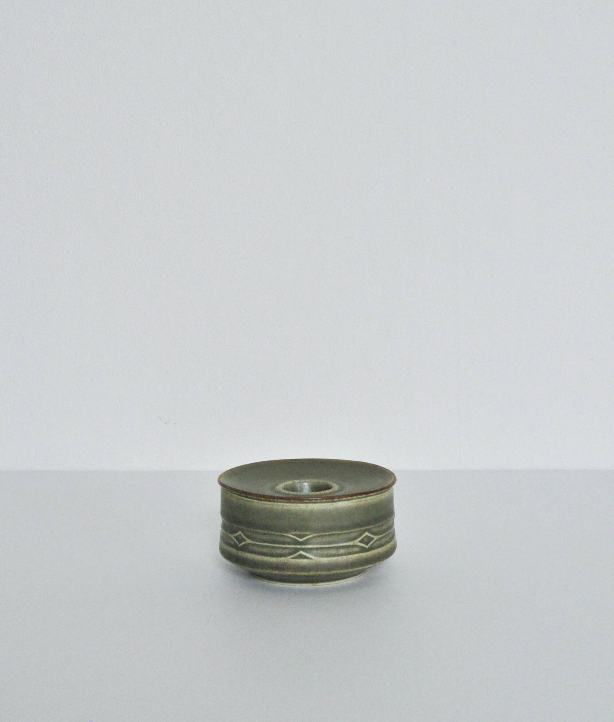 Jens Harald Quistgaard Danish Ceramic Candle Holder, Rune Series, 1960s