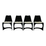 Denmark 1970s 4 x Space Age dining chair designed by Steen Ostergaard for Paul Cadovious