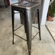Tolix h75 industrial high bar stool, stackable, varnished metal.