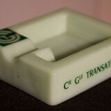Three opalex ashtrays at the Logo of the Trans-Atlantic General Company - French Line - Model created by Jean Luce for the cruises of the liner Normandy and France
