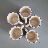 Set of 5 glazed ceramic coffee mugs
