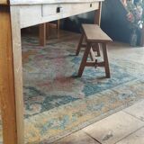 "A frame" bench in solid oak, patinated.