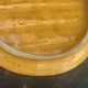 Flat round tray in slip with braided pattern signed FPP Vallauris J19 France vintage
