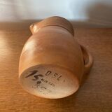 Antique pitcher la poterie des mottes stoneware brown beige vintage kitchen