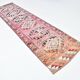 Soft Pink & Orange Rare Style Vintage Runner Rug, 91x359 Cm