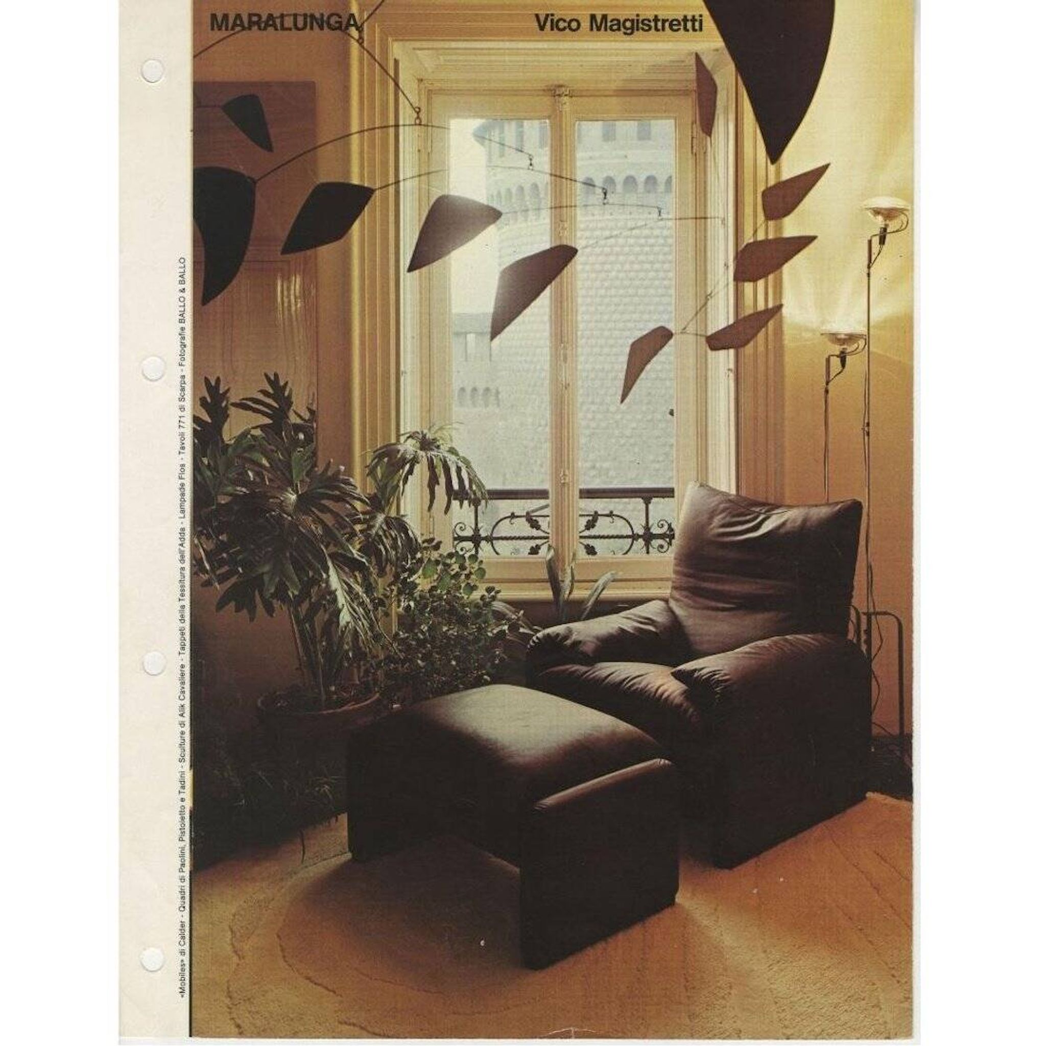 Maralunga armchair and ottoman set by Vico Magistretti for Cassina, 1970s.