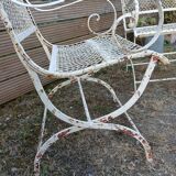 Pair of early 20th century metal garden armchairs
