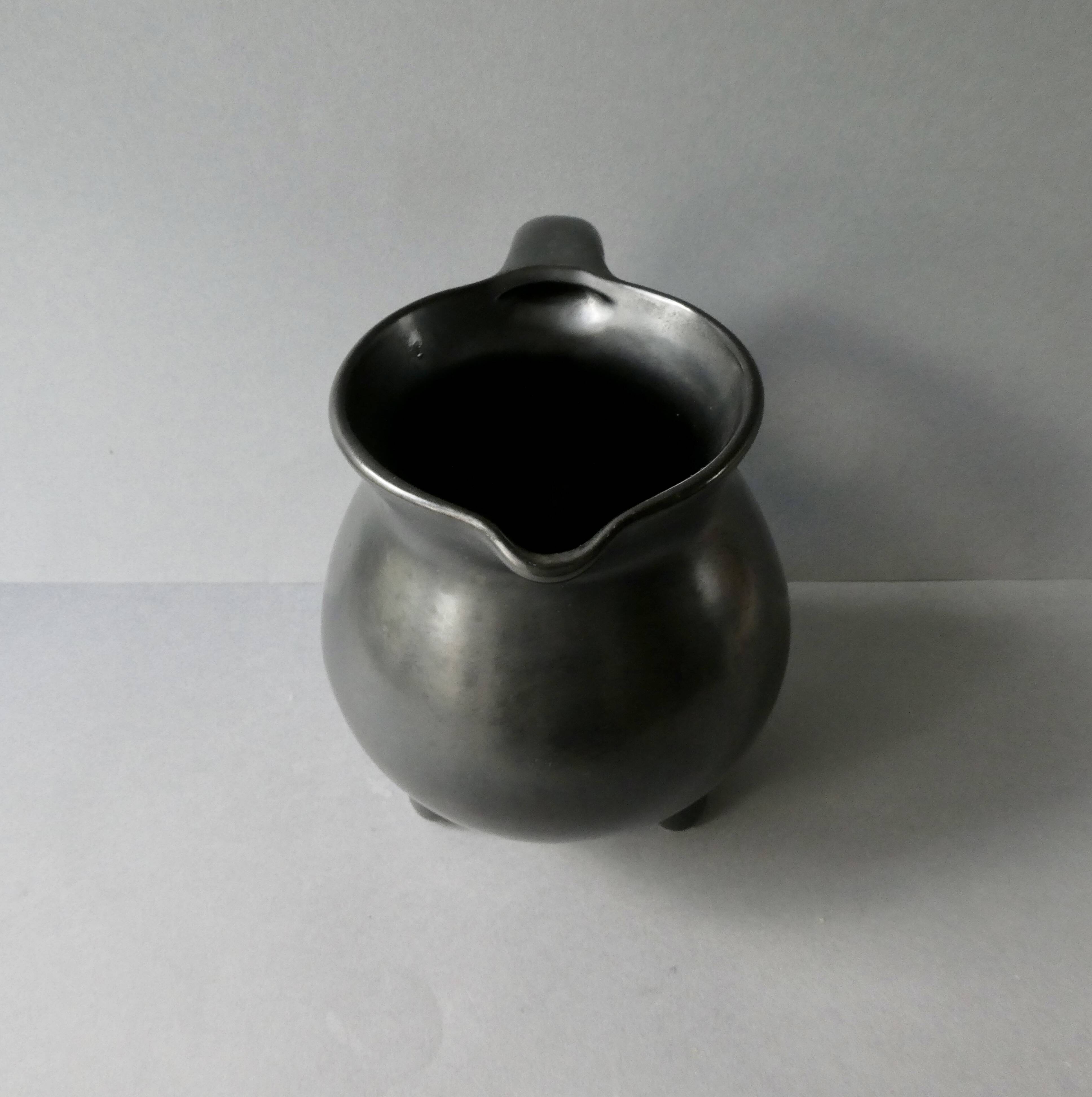 Tripod ceramic pitcher from Périgord pottery, 1960s