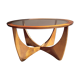 Table basse Astro ronde en teck 1960
