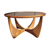 Table basse Astro ronde en teck 1960