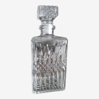 Carafe à whisky vintage en verre facetté diamant bouchon hermétique