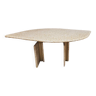 Eye-shaped marble coffee table