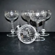 Saint-Louis set of 5 crystal wine glasses model 1930 Metra size 4593