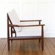Scandinavian armchair in teak - Fabric, foams & straps: new