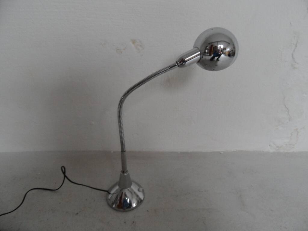 Vintage metal chrome desk lamp 1960's