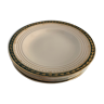 5 assiettes creuses en porcelaine dorée et verte Saint Amand Ceranord