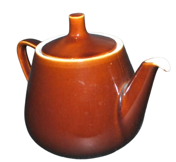 Théière vintage en céramique Villeroy Boch 1960-70 couleur chocolat caramel