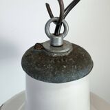 Industrial British White Enamel Factory Pendant Lamp from Benjamin, 1960s